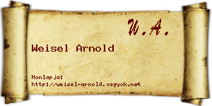 Weisel Arnold névjegykártya